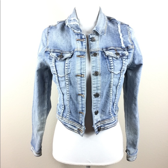 chiqle Jackets & Blazers - Chiqle distressed tribal denim jacket